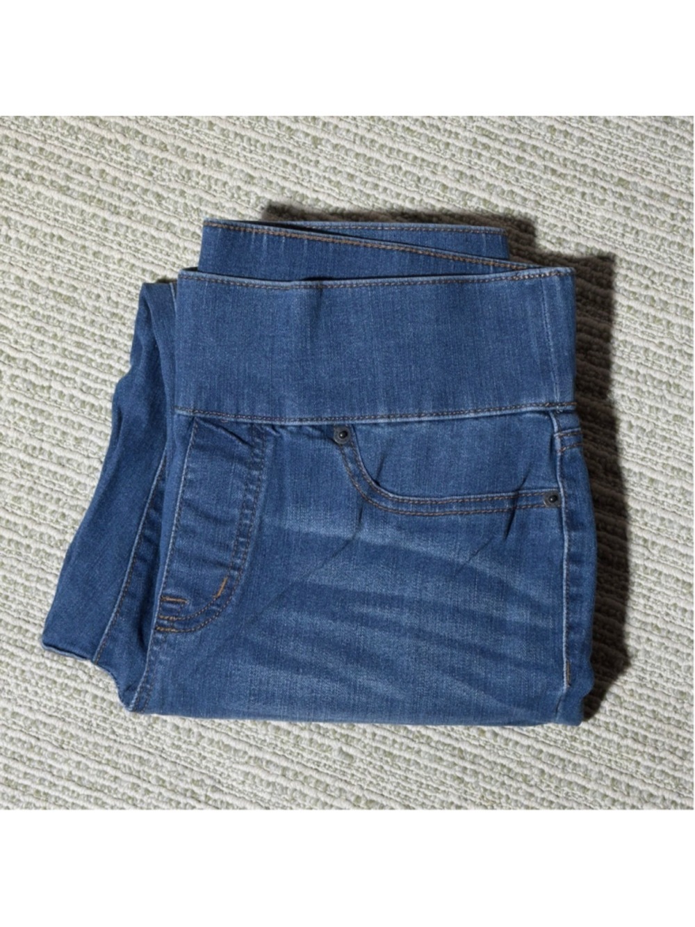 Womens 8 NEW Pull-On Ankle Skinny Jeans LoGo Lori Goldstein Blue Denim Leggings